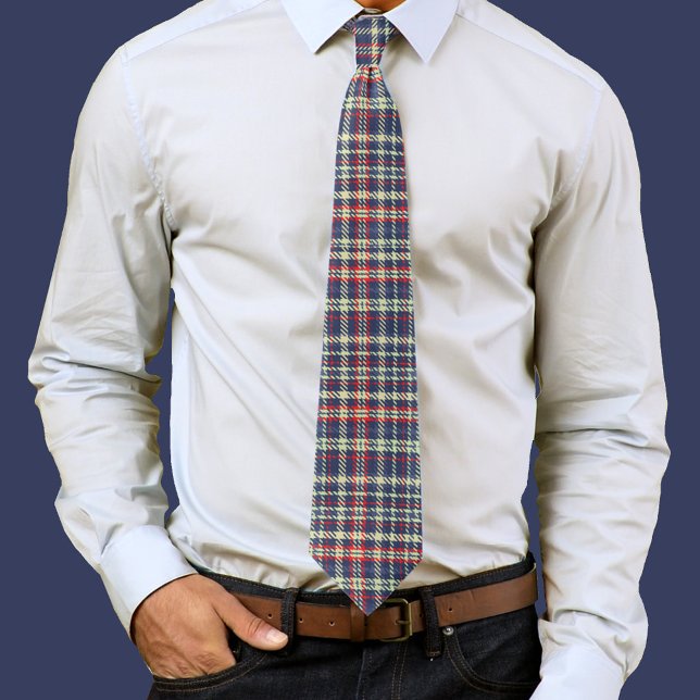 Einfache rustikale Navy Blau Minimalistisch Niedli Krawatte (Navy blue plaid neck tie. )