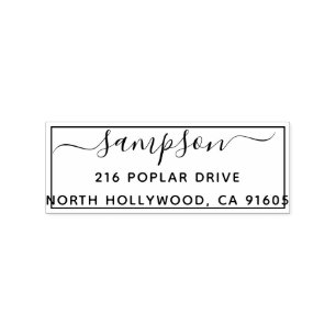 Einfache rustikale rechteckige Rücksendeadresse Gummistempel