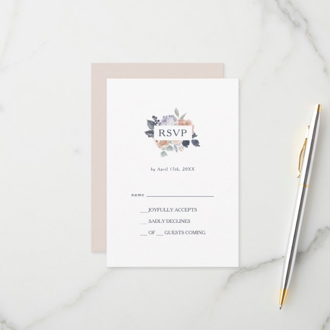 Einfache Rustikale RSVP-Karte RSVP Karte (Vorderseite/Rückseite Beispiel)