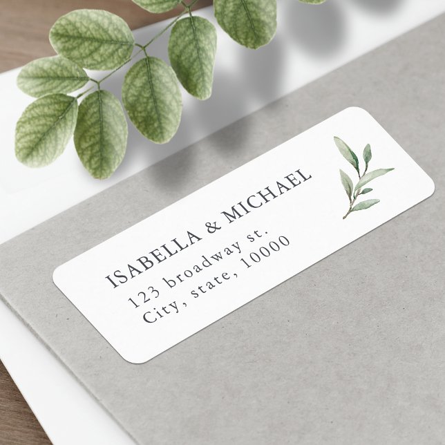 Einfache rustikale Rücksendeadresse (Simple rustic greenery wedding return address label)