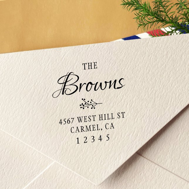 Einfache rustikale Rücksendeadresse Permastempel (Von Creator hochgeladen)