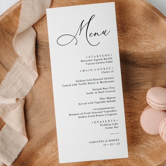 Einfache rustikale Speisekarte zum Hochzeitsessen Menükarte (Von Creator hochgeladen)