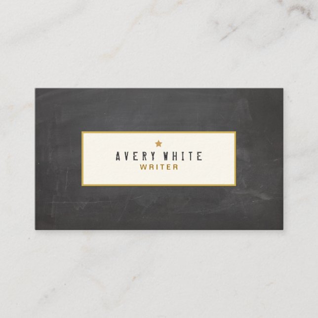 Einfache rustikale Vintage Tafel Groupon Visitenkarte (Vorderseite)