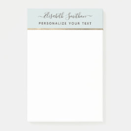 Einfache Sage Green Gold Minimal Personal Statione Post-it Klebezettel