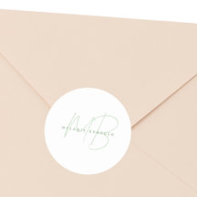 Einfache Sage Grün Minimalistisch zwei Monogrammna