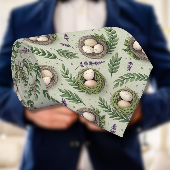 Einfache Salbeigrüne Ostereier Lavendel-Nest Krawatte (Von Creator hochgeladen)