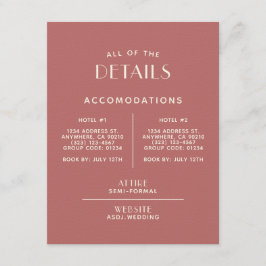 Einfache + Saubere Minimale Hochzeitsdetails Begleitkarte