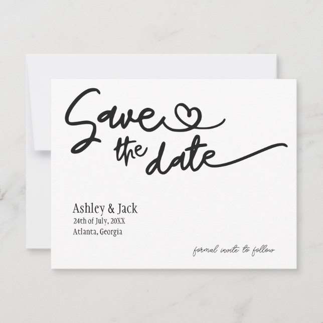 Einfache Save the Date (Vorderseite)