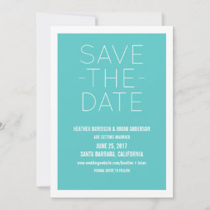 Einfache Save-the-Date-Einladung, Türkis Einladung