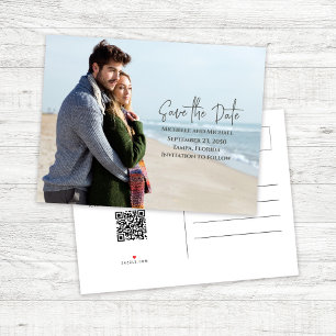 Einfache Save-the-Date-Foto-Hochzeit  Ankündigungspostkarte