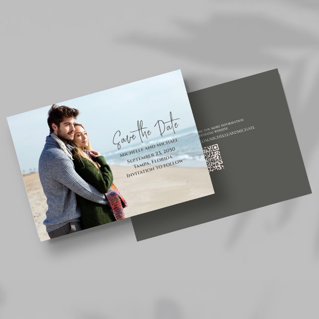 Einfache Save-the-Date-Foto-Hochzeit  Save The Date (Wedding Save the date photo card.)