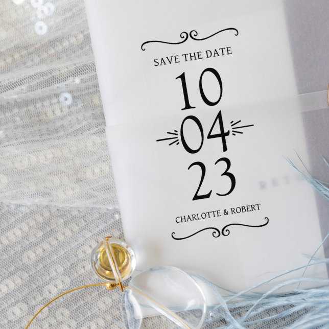 Einfache Save the Date Hochzeit Gummistempel (Von Creator hochgeladen)