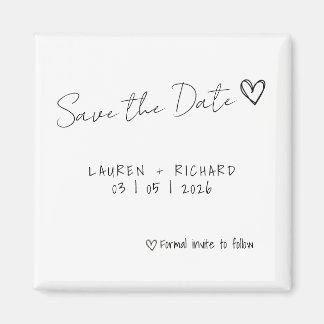 Einfache Save the Date-Karte Magnet