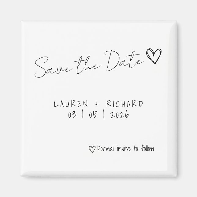 Einfache Save the Date-Karte Magnet (Vorne)