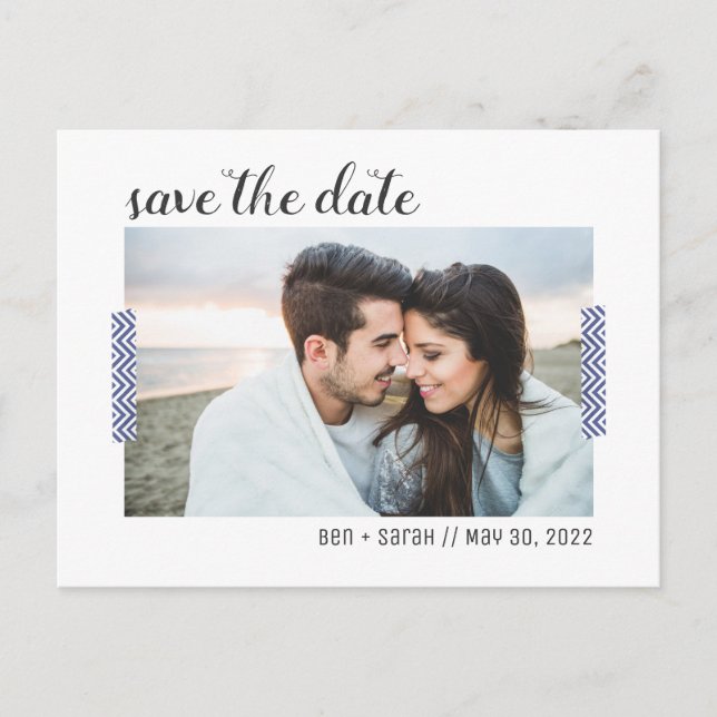 Einfache Save the Date Postkarte (Vorderseite)