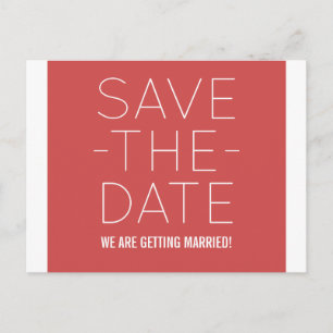 Einfache Save the Date Postkarte, rot Ankündigungspostkarte