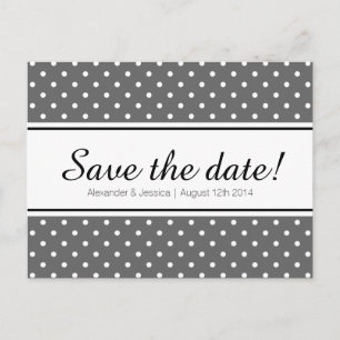 Einfache Save the Date Postkarten   Weißpolka
