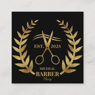 Einfache Schere Barbier Quadratische Visitenkarte