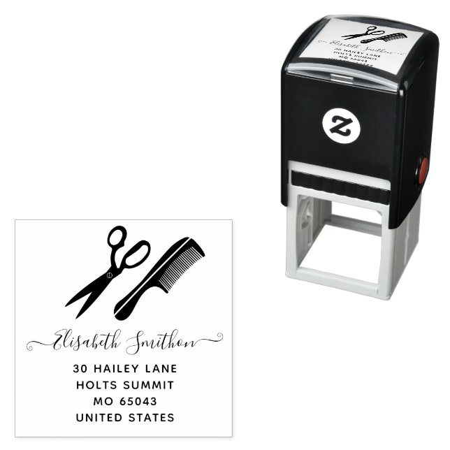 Einfache Schere Friseursalon Beruflich Permastempel (Beispiel)