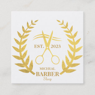 Einfache Scheren Friseursalon  Quadratische Visitenkarte