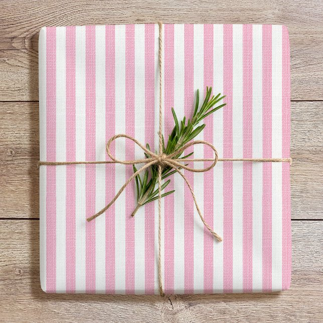 Einfache schicke Leinen Look Strickmuster Rosa Wei Geschenkpapier (Von Creator hochgeladen)