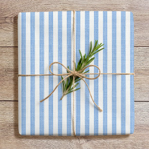 Einfache, schicke Linen gestreiftes Muster Blau We Geschenkpapier