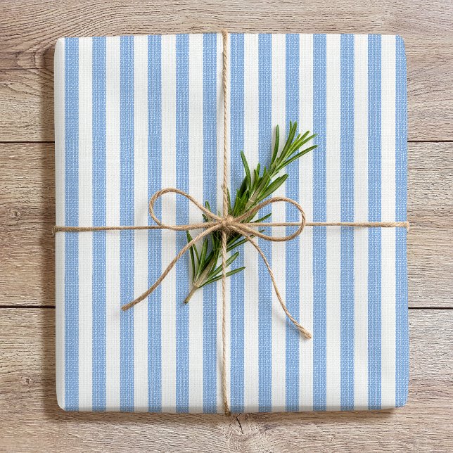 Einfache, schicke Linen gestreiftes Muster Blau We Geschenkpapier (Von Creator hochgeladen)
