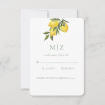 Einfache Schicke Zitrus-RSVP-Karte