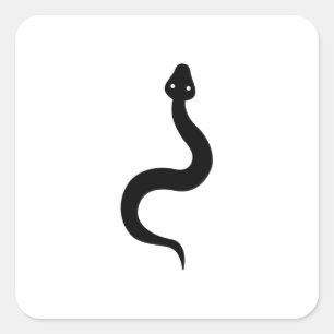 Einfache Schlange Quadratischer Aufkleber