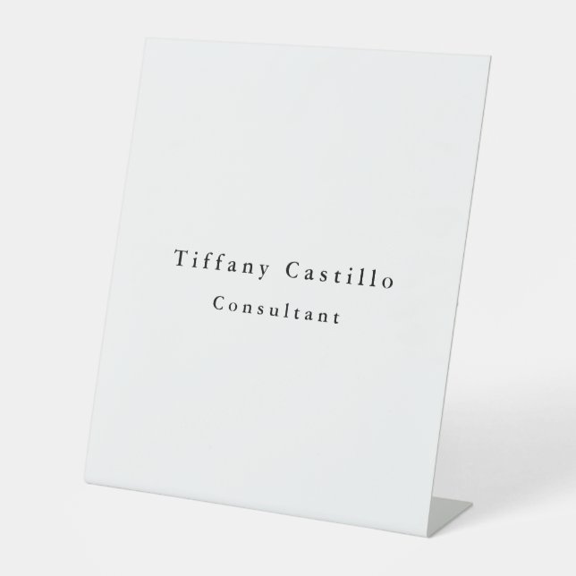 Einfache Schlichte Elegant Moderne Sockelschild (Vorderseite)