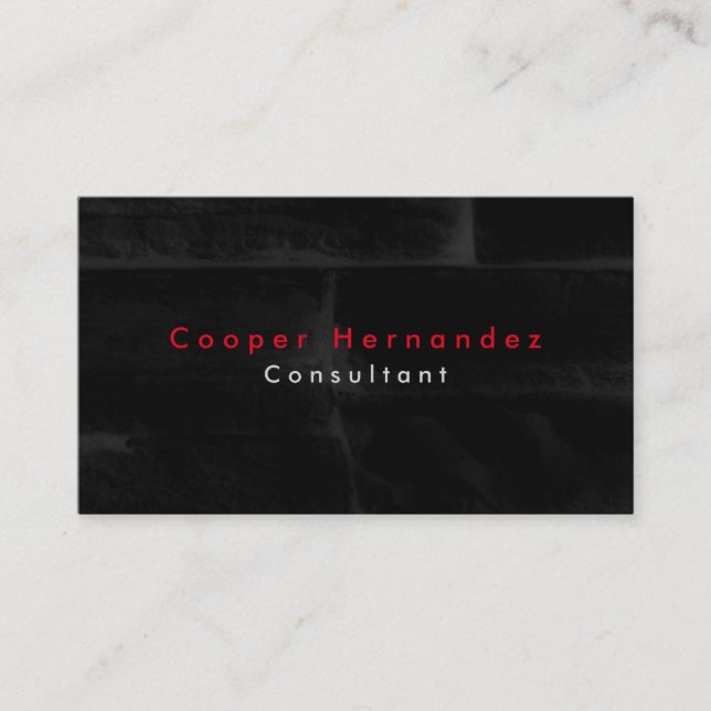 Einfache Schlichte Elegante Schwarz Grau Beruflich Visitenkarte (Vorderseite)