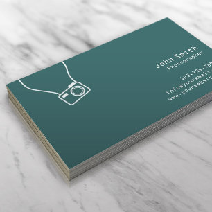 Einfache Schlichte Green Fotograf Business Card Visitenkarte