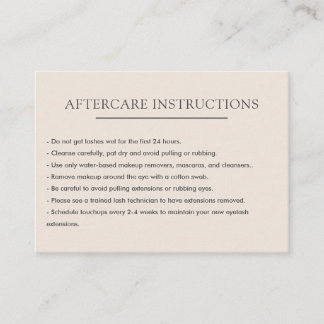 Einfache Schlichte Lash Extension Microblading Aft Visitenkarte