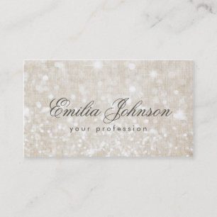 Einfache Schlichte Leinenschimmerkarte Visitenkarte