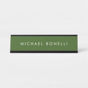 Einfache Schlichte Minimal Elegant Modernes Forest Schreibtischnamensplakette