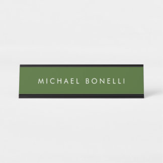 Einfache Schlichte Minimal Elegant Modernes Forest Schreibtischnamensplakette