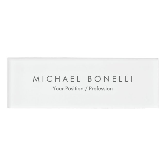 Einfache Schlichte Minimalistische Elegant Moderne Namenschild (Vorderseite)