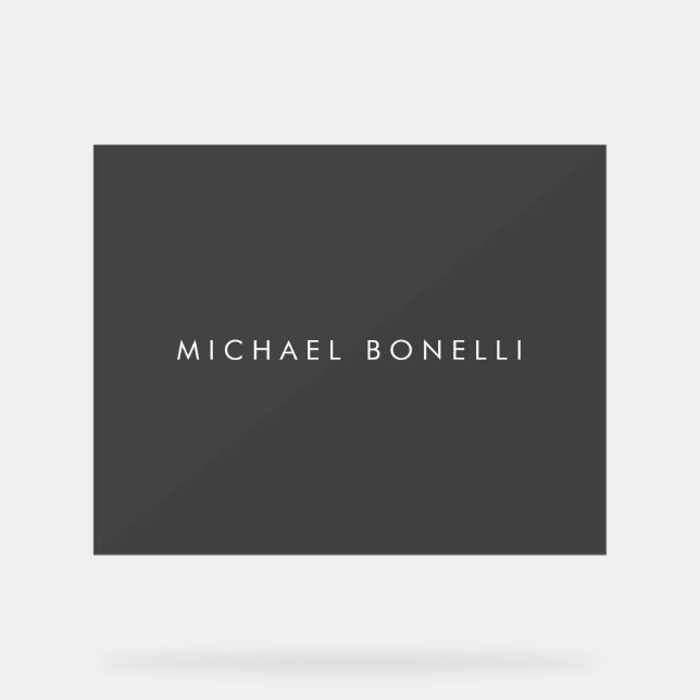 Einfache Schlichte Minimalistische Elegante Modern Acrylschild (Vorderseite)