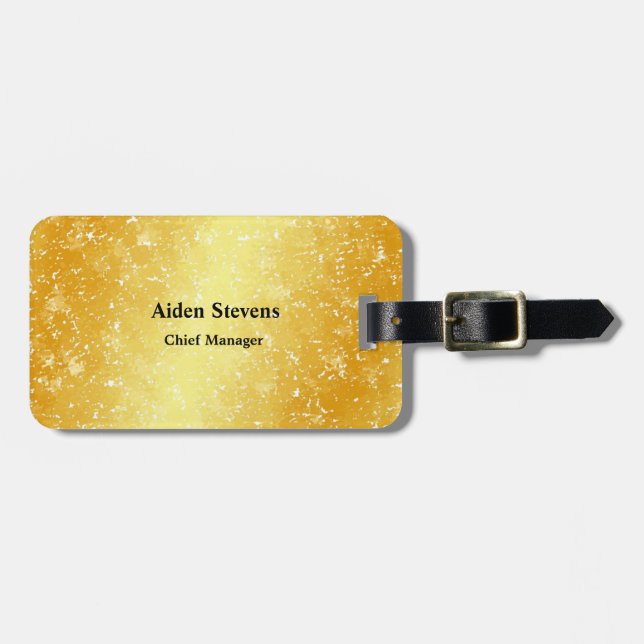 Einfache Schlichte Minimalistische klassische Gold Gepäckanhänger (Vorderseite horizontal)