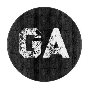 Einfache schlichte Monogramme in Schwarz-Weiß Schneidebrett