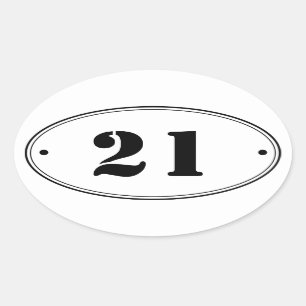 Einfache Schlichte Oval Number Stickers