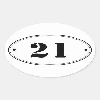 Einfache Schlichte Oval Number Stickers