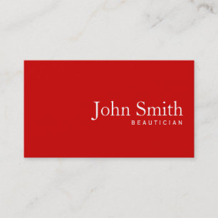 Einfache Schlichte Red Beautician Business Card Visitenkarte