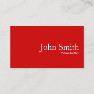 Einfache Schlichte Red Voice Coach Business Card Visitenkarte