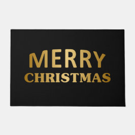 Einfache Schlichte Schwarz-Gold-Weihnachtsfeier Fußmatte