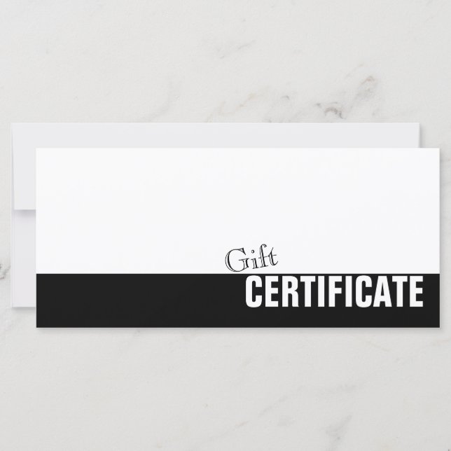 Einfache Schlichte Schwarz-Weiß-Geschenkkarte (Vorderseite)