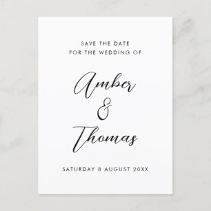 Einfache Schlichte Schwarzweißfarben und Weiß Mode Ankündigungspostkarte