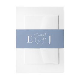 Einfache Schlichte Solid Dusty Blue Wedding Einladungsbanderole