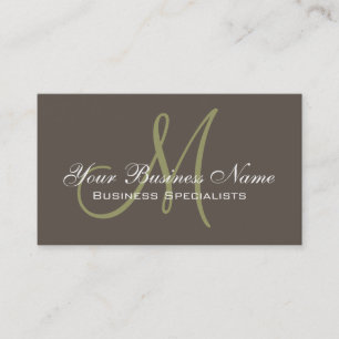 Einfache Schlichte Taupe Green Business Card Visitenkarte