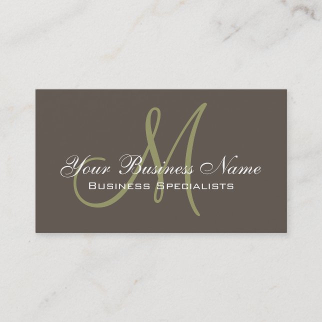 Einfache Schlichte Taupe Green Business Card Visitenkarte (Vorderseite)